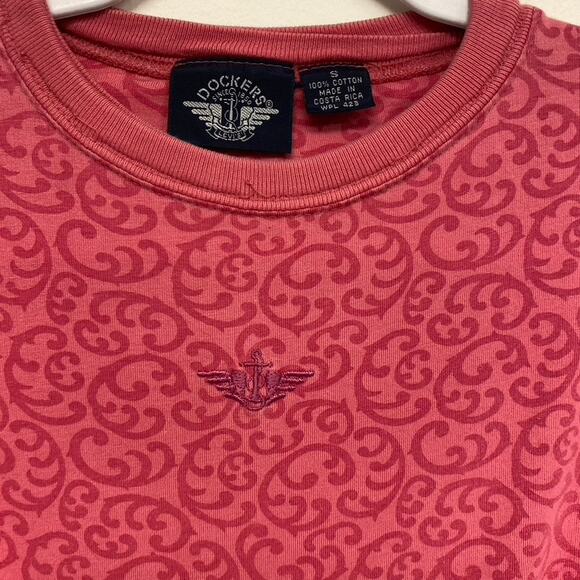 Vintage Dockers Womens Size S Pink Printed Long Sleeve Shirt - Picture 3 of 7